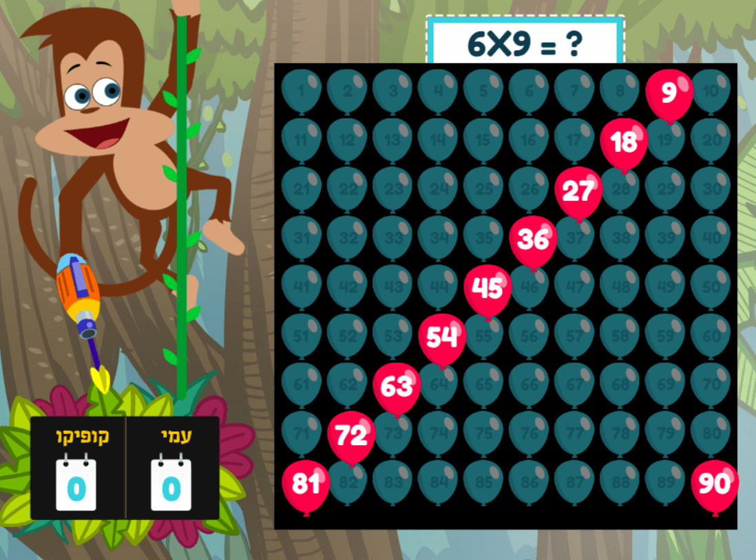 אפליקציית לוח המאה / לוח הכפל