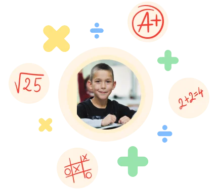 ילד לומד ומצליח בחשבון